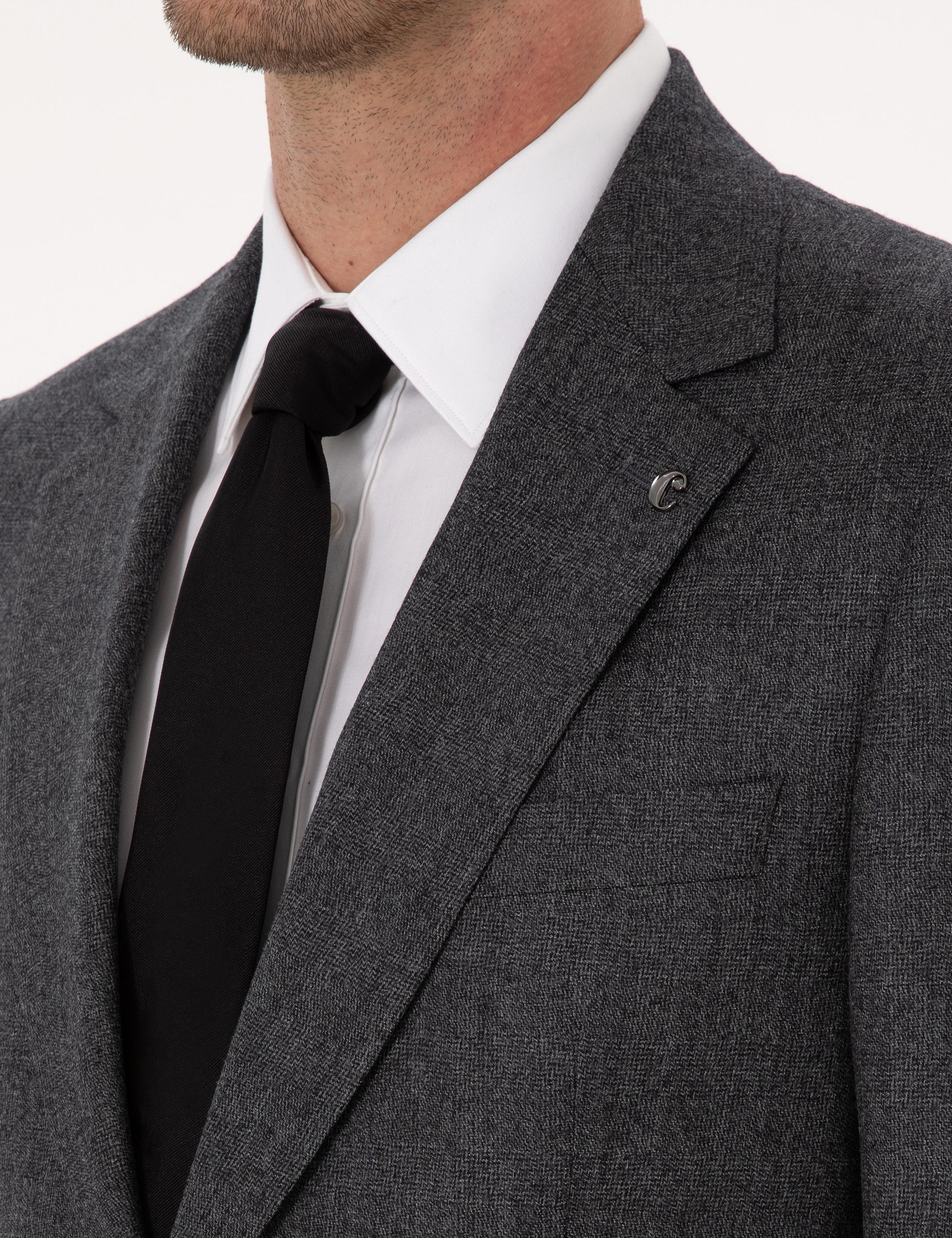 Antrasit Slim Fit %100 Yün Ekose Takım Elbise - 50315670023