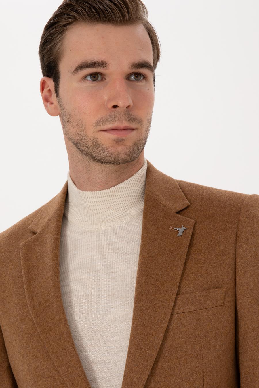 Camel Slim Fit %100 Kaşmir Flanel Ceket - 50314254008