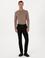 Siyah Slim Fit Beli Bağcıklı Kanvas Pantolon