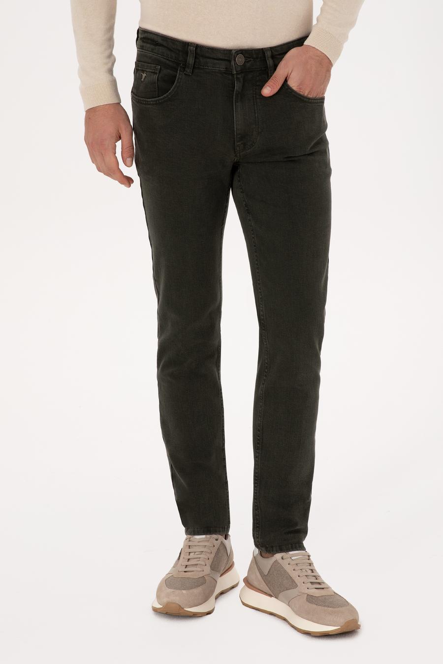 Yeşil Slim Fit Pamuk Karışımlı Jean Pantolon - 50308687161