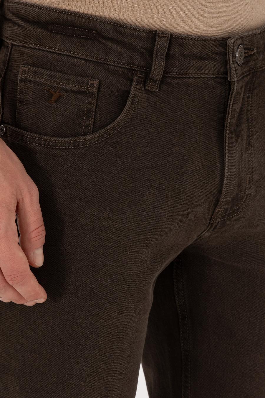 Kahverengi  Slim Fit Pamuk Karışımlı Jean Pantolon - 50308676119