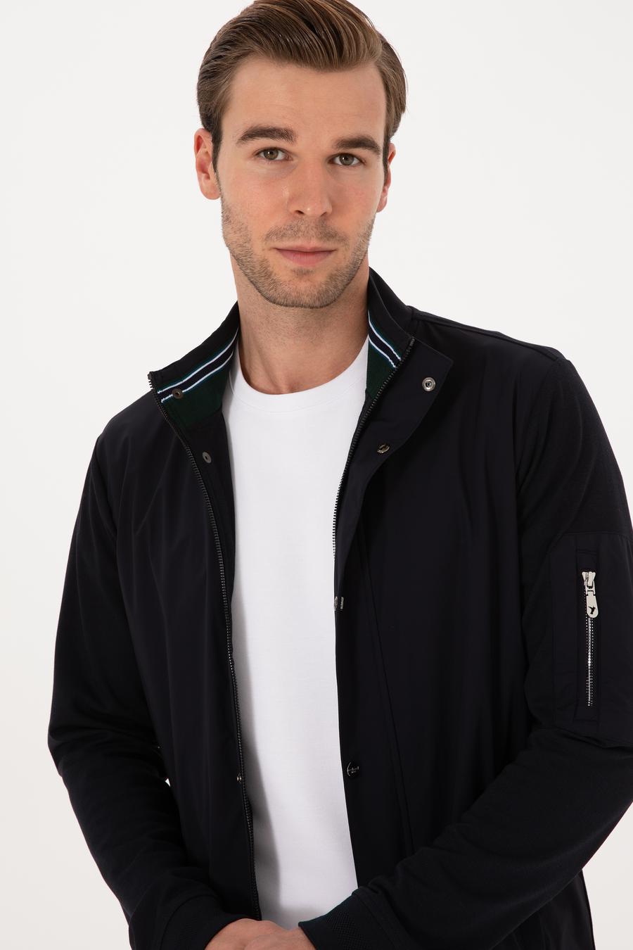 Lacivert Regular Fit Tam Fermuarlı Sweatshirt - 50314477001