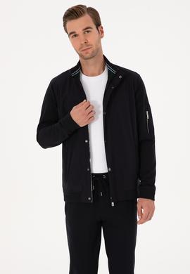 Lacivert Regular Fit Tam Fermuarlı Sweatshirt