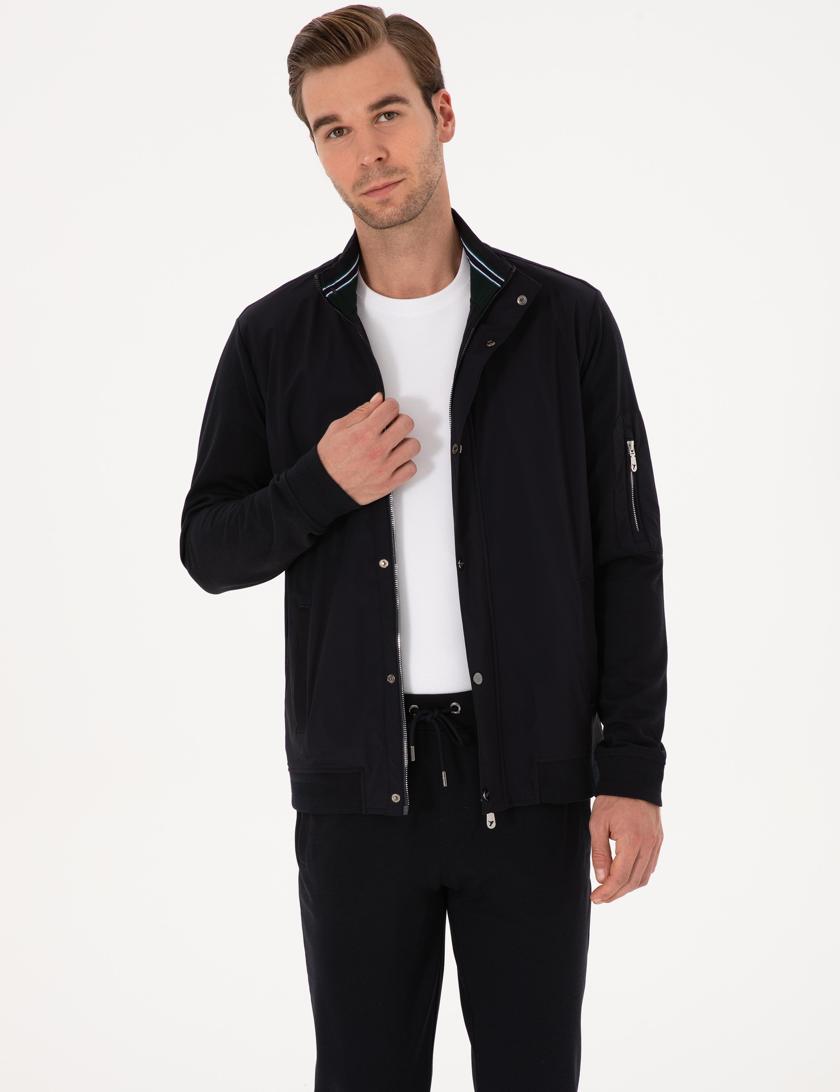 Lacivert Regular Fit Tam Fermuarlı Sweatshirt - 50314477001