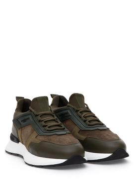 Haki %100 Deri Sneaker Ayakkabı