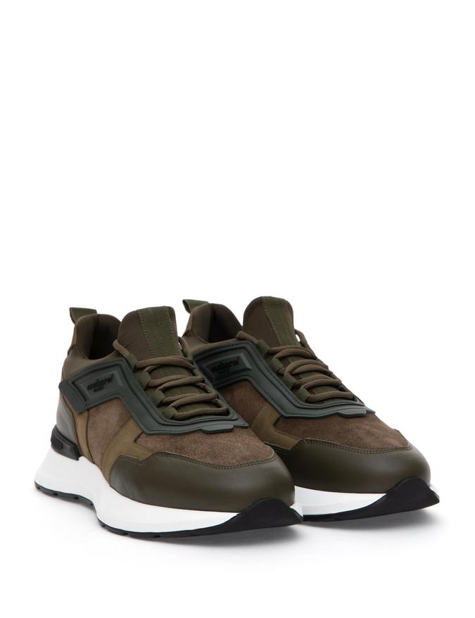 Haki %100 Deri Sneaker Ayakkabı