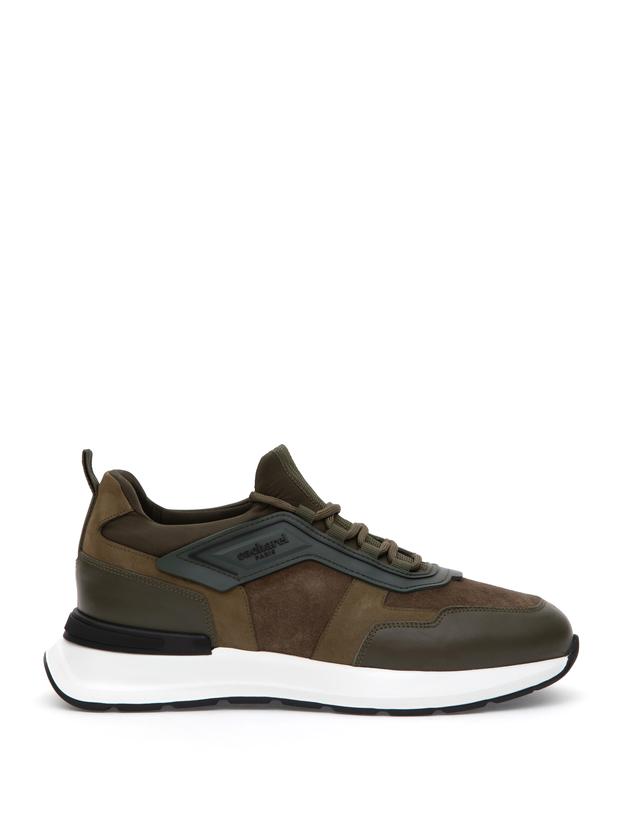 Haki %100 Deri Sneaker Ayakkabı
