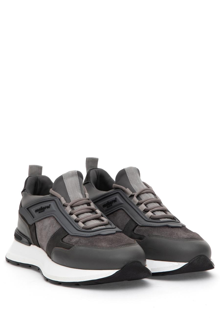 Gri %100 Deri Sneaker Ayakkabı - 50315605010