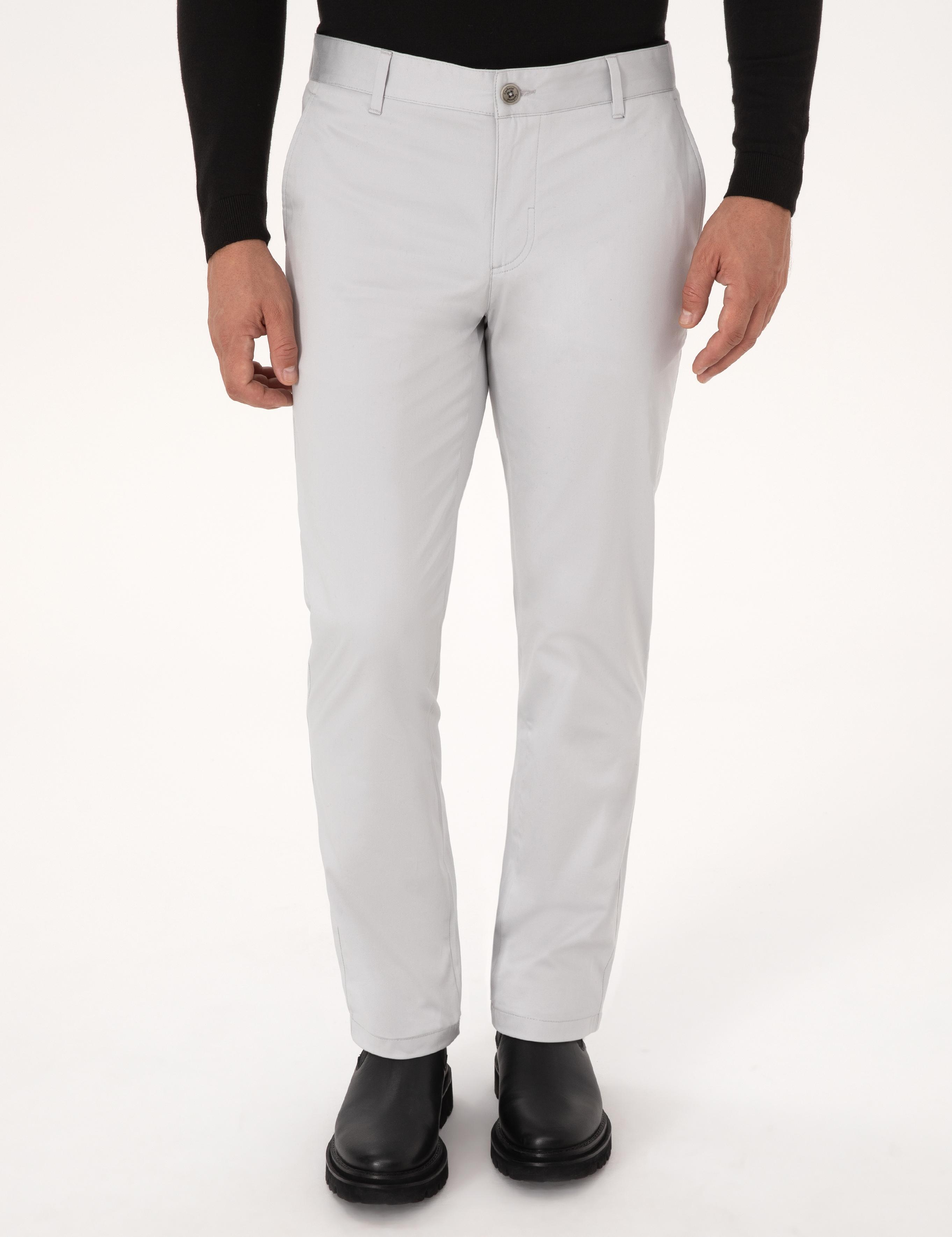 Açık Gri Regular Fit Pamuk Karışımlı Kanvas Pantolon - 50306204023