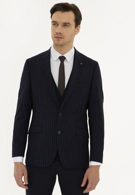Açık Lacivert Slim Fit Yün Ceket
