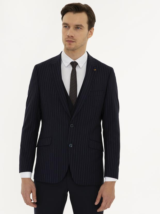 Açık Lacivert Slim Fit Ceket