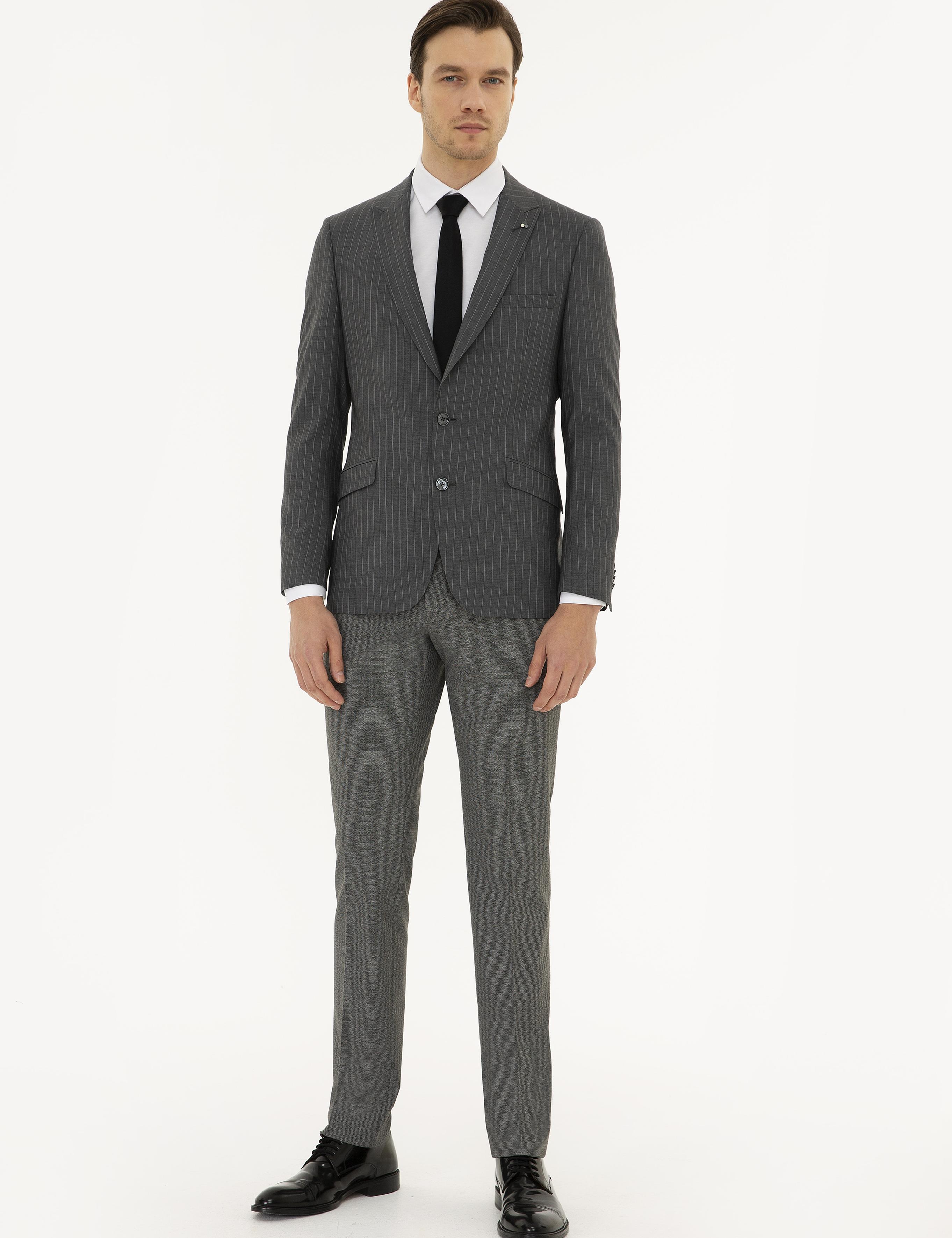 Gri Slim Fit Ceket - 50223523050