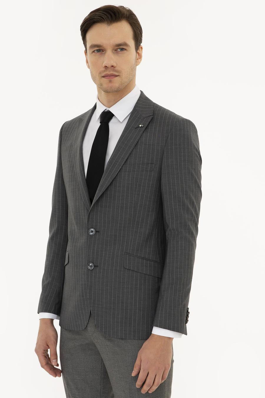 Gri Slim Fit Ceket - 50223523050