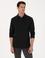 Siyah Regular Fit %100 Pamuk 3 İplik Polo Yaka Sweatshirt