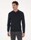 Lacivert Slim Fit Yün Karışımlı Polo Yaka Basic Triko Kazak