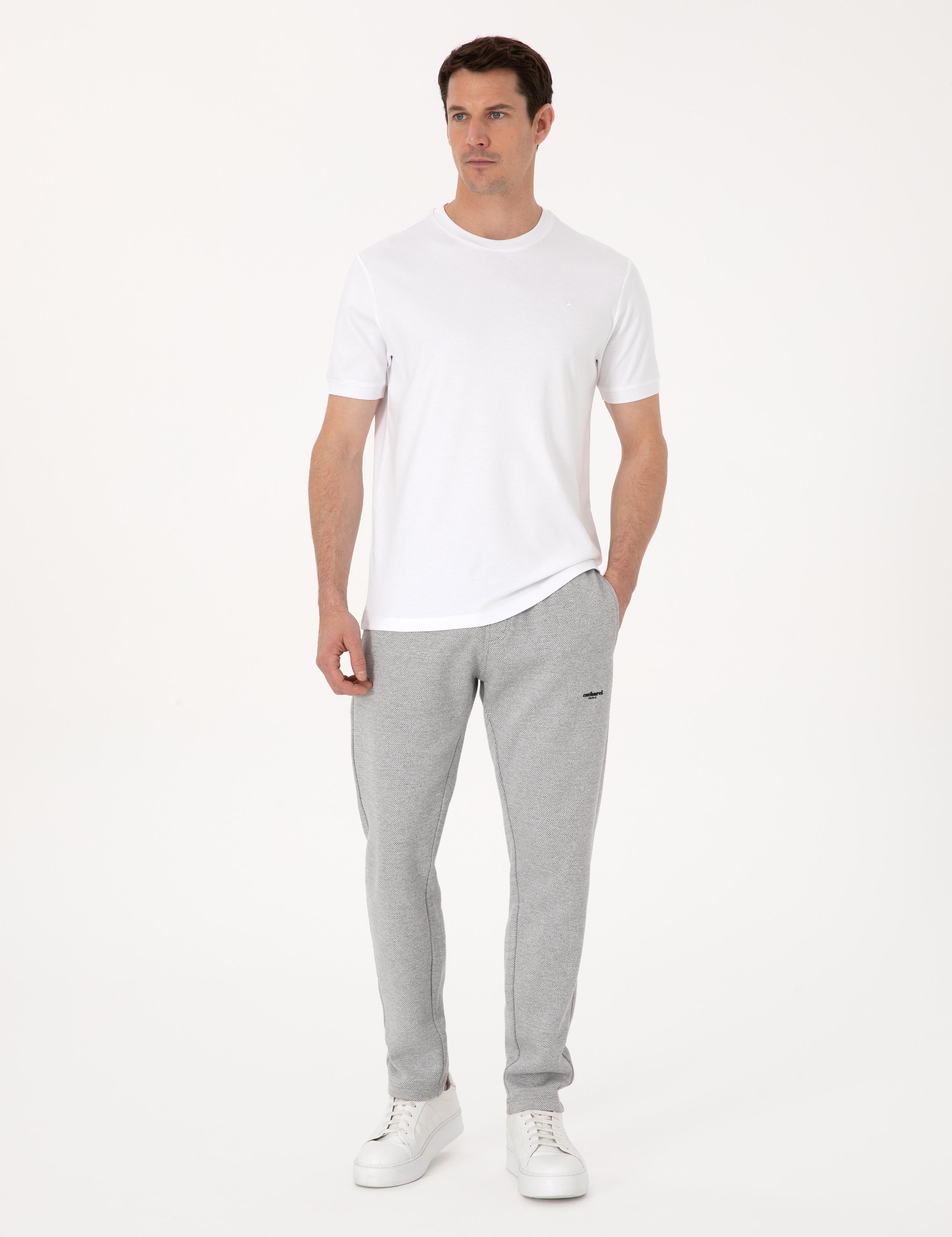 Beyaz Regular Fit %100 Pamuk Bisiklet Yaka Basic T-shirt - 50319801001