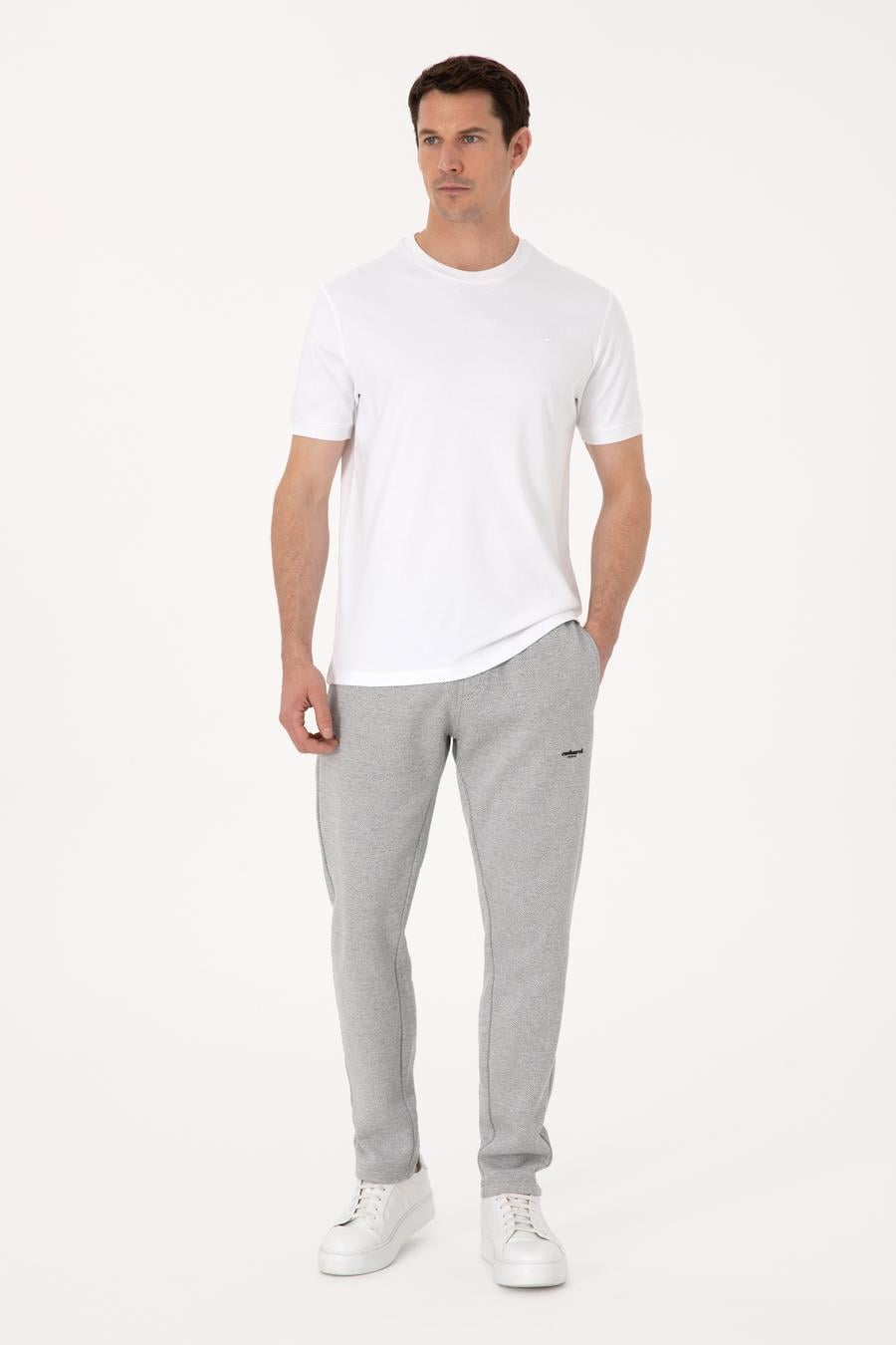 Beyaz Regular Fit %100 Pamuk Bisiklet Yaka Basic T-shirt - 50319801001