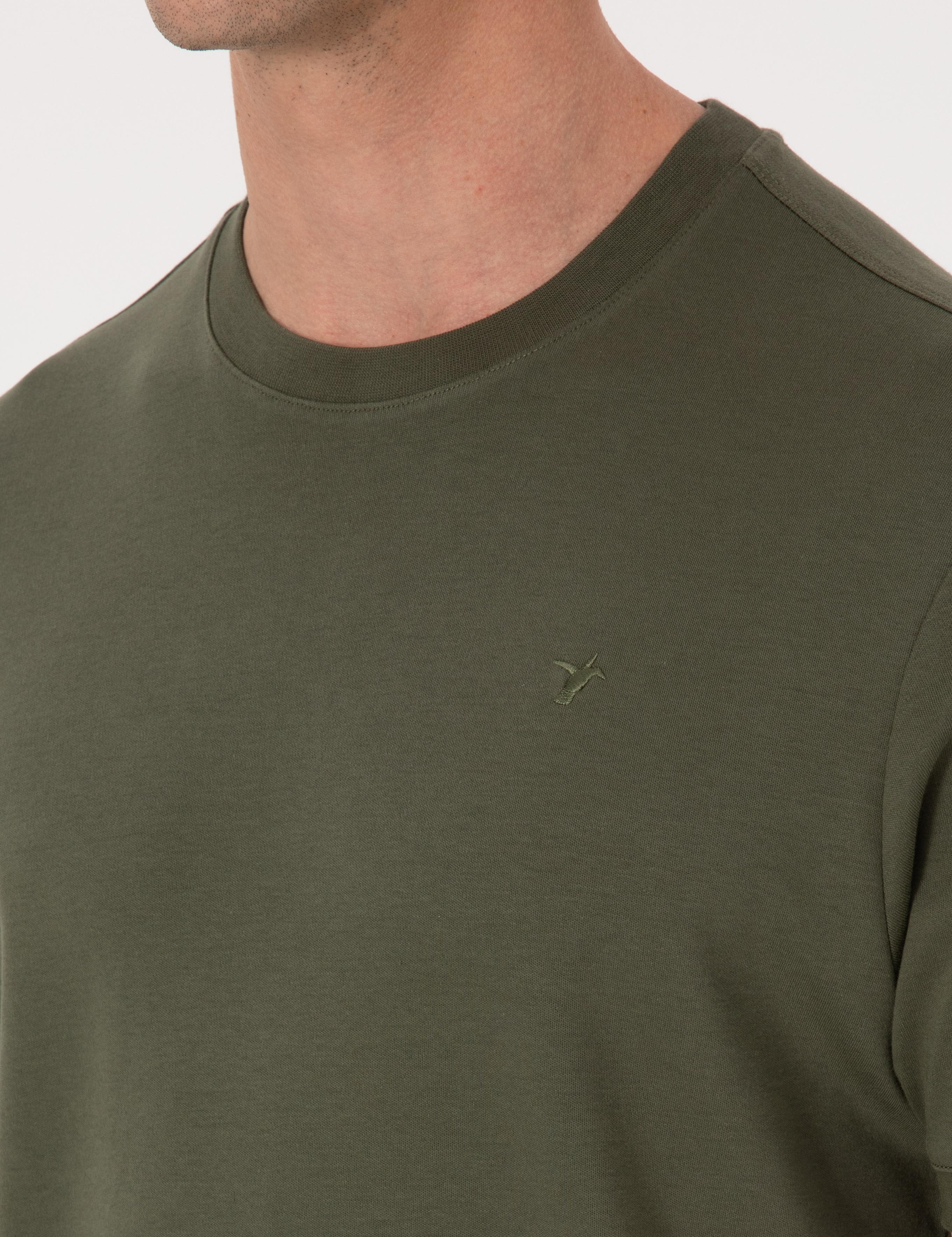 Haki Regular Fit %100 Pamuk Bisiklet Yaka Basic T-shirt - 50319801012