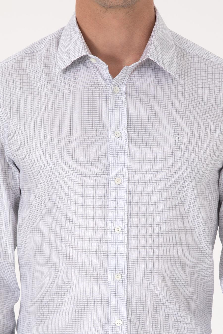 Beyaz Slim Fit %100 Pamuk Kareli Gömlek - 50310470013