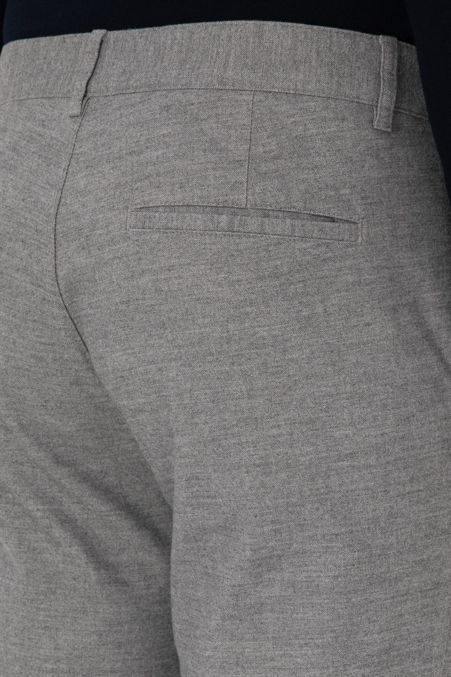 Gri Slim Fit Mikro Desenli Pamuk Karışımlı Kanvas Pantolon - 50308714128