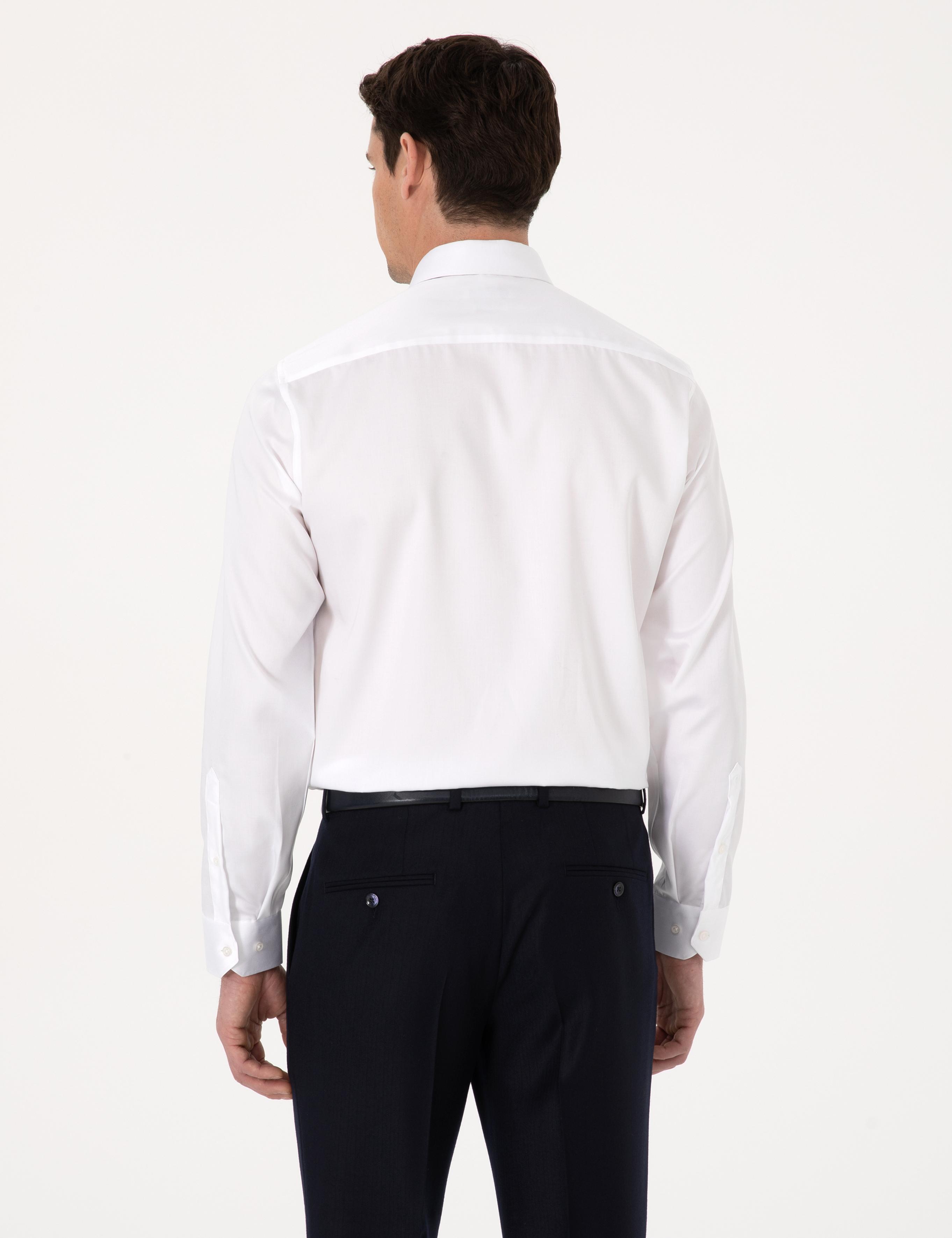 Beyaz Slim Fit %100 Pamuk Non Iron Kolay Ütülenebilir Klasik Gömlek - 50314613007