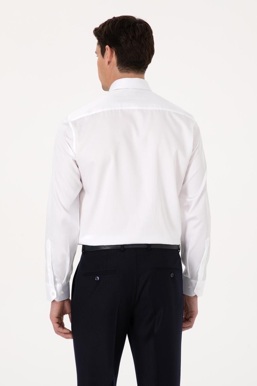 Beyaz Slim Fit %100 Pamuk Non Iron Kolay Ütülenebilir Klasik Gömlek - 50314613007