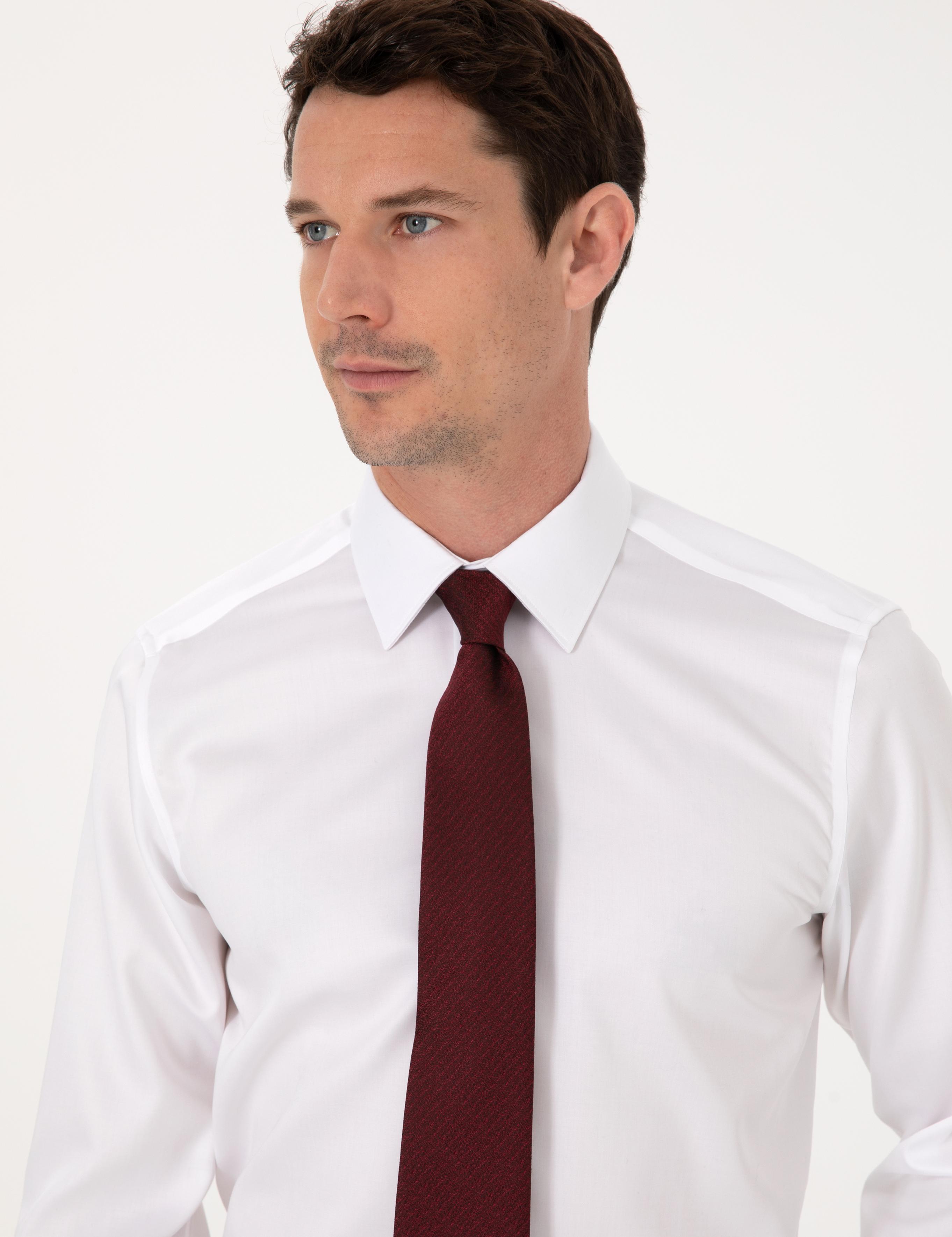 Beyaz Slim Fit %100 Pamuk Non Iron Kolay Ütülenebilir Klasik Gömlek - 50314613007
