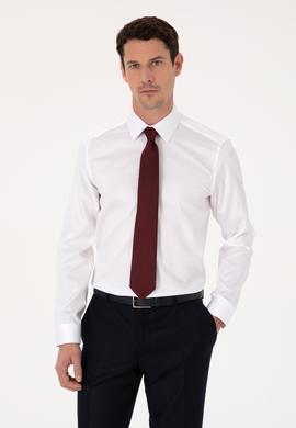Beyaz Slim Fit %100 Pamuk Non Iron Kolay Ütülenebilir Klasik Gömlek