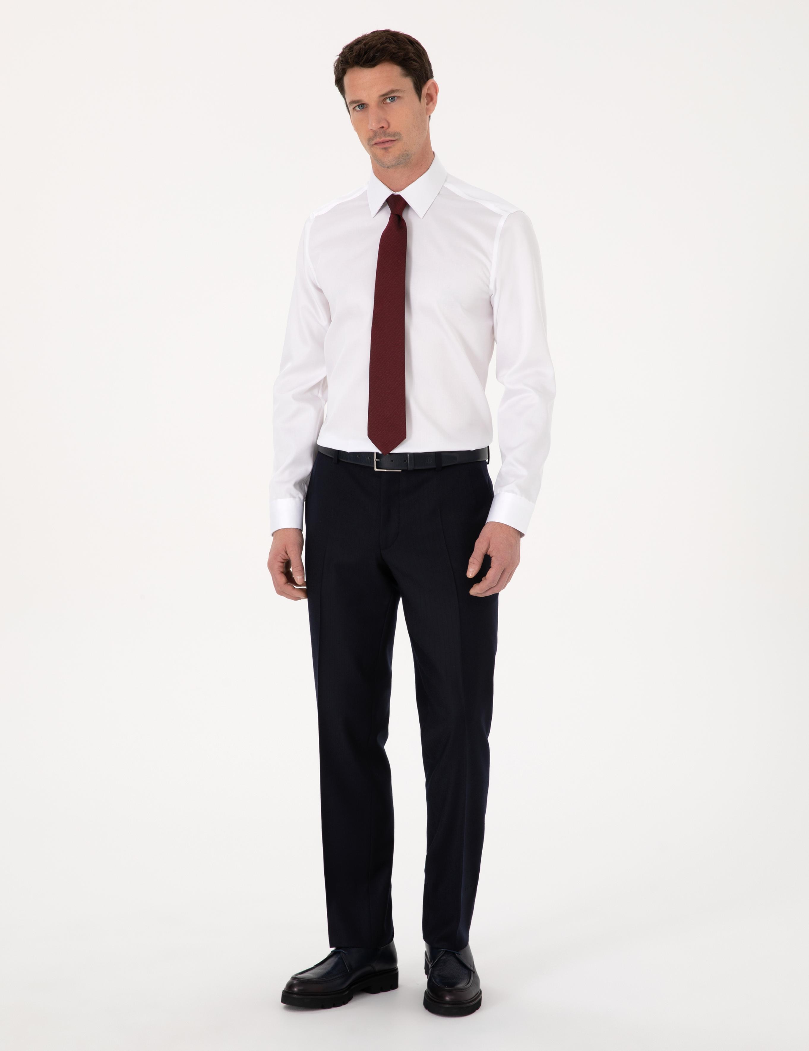 Beyaz Slim Fit %100 Pamuk Non Iron Kolay Ütülenebilir Klasik Gömlek - 50314613007
