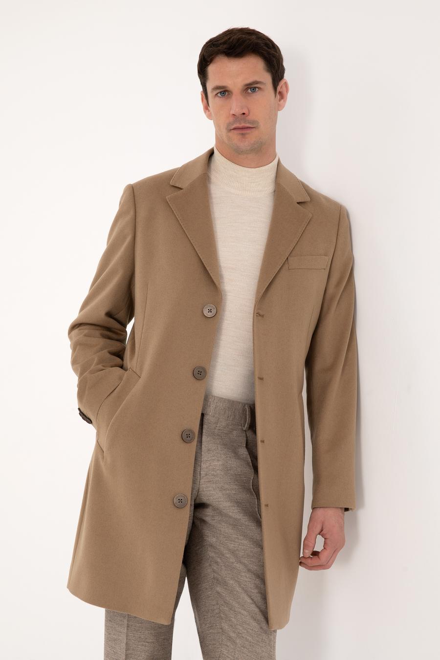 Camel Slim Fit %100 Kaşmir Palto - 50314889013