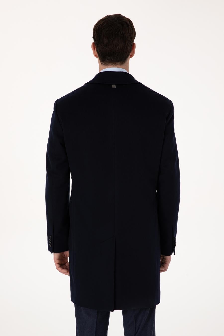 Lacivert Slim Fit %100 Kaşmir Palto - 50314889002