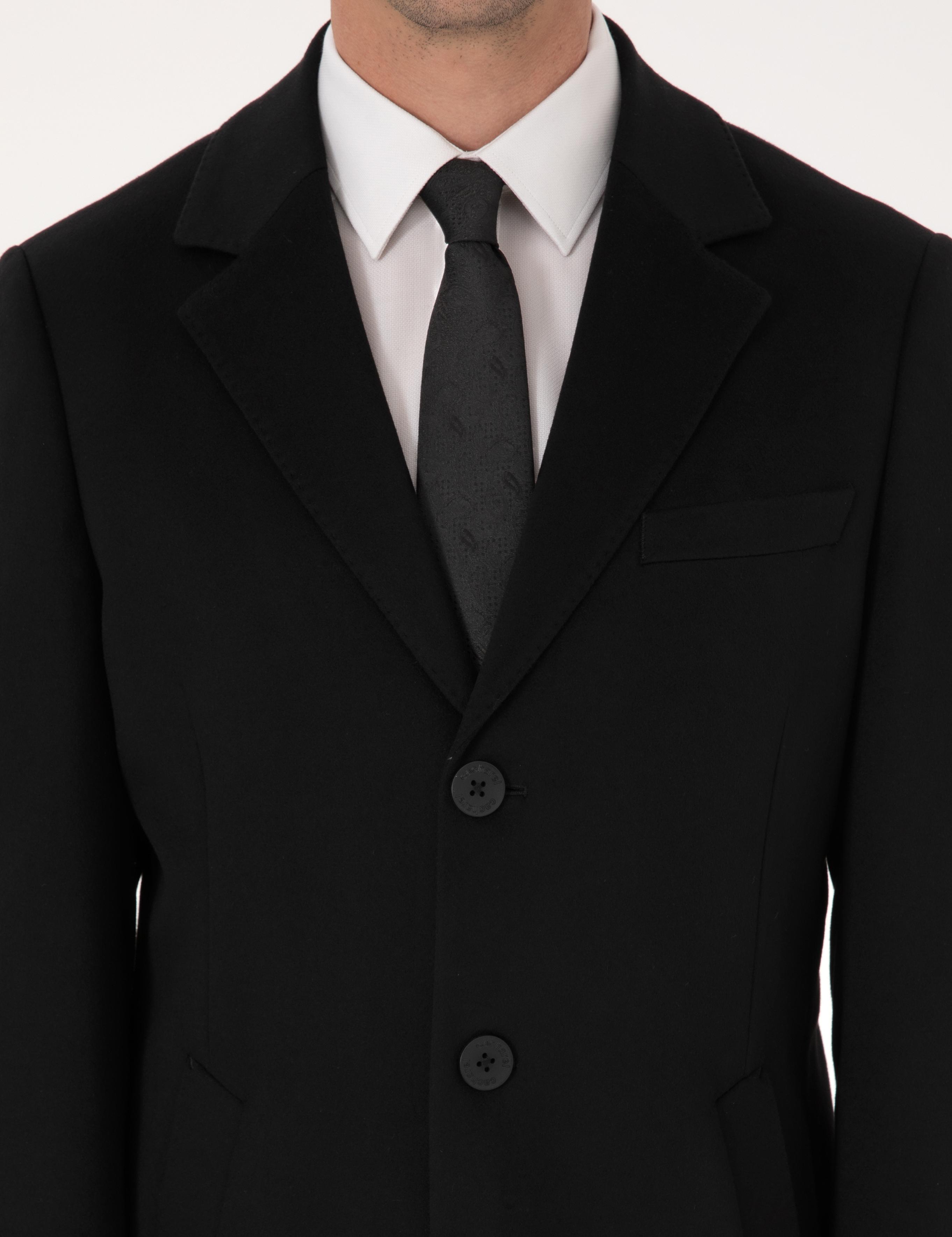 Siyah Slim Fit %100 Kaşmir Palto - 50314889023