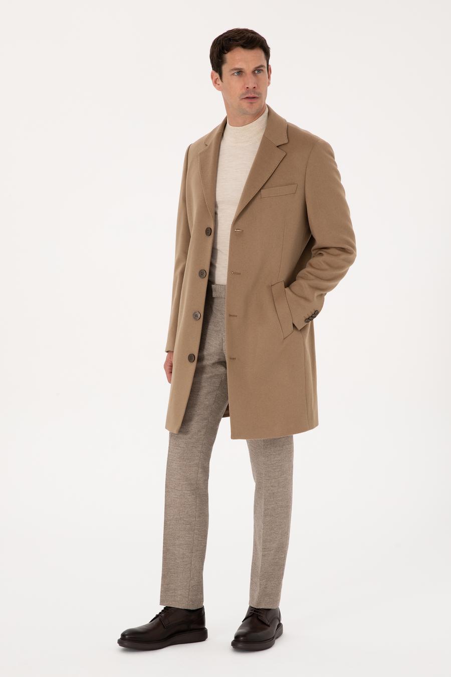 Camel Slim Fit %100 Kaşmir Palto - 50314889013