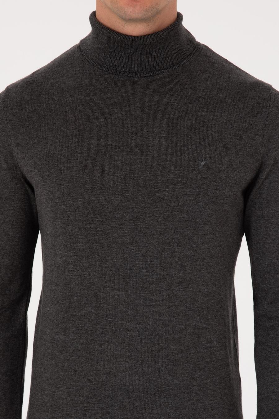 Füme Slim Fit Pamuk Karışımlı Balıkçı Yaka Basic Triko Kazak - 50318678028