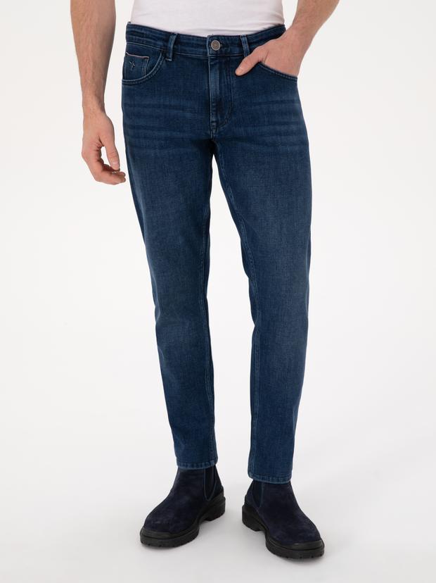 Lacivert Slim Fit Jean Pantolon