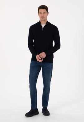 Lacivert Slim Fit Jean Pantolon