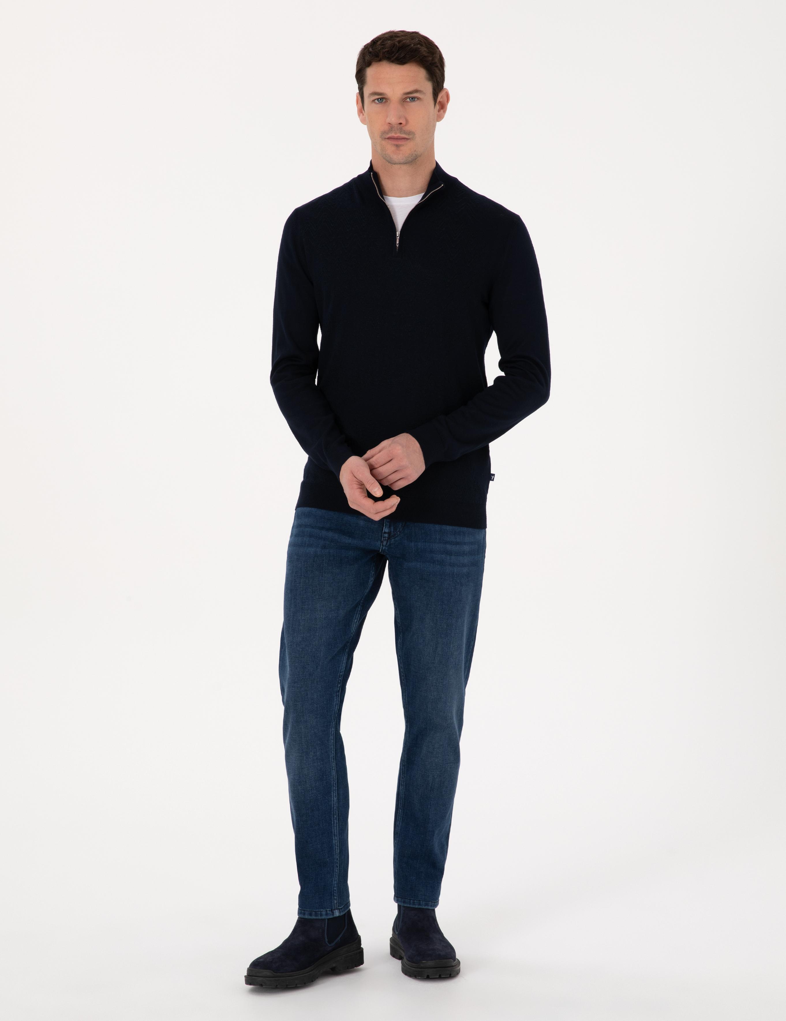 Lacivert Slim Fit Jean Pantolon - 50311679007