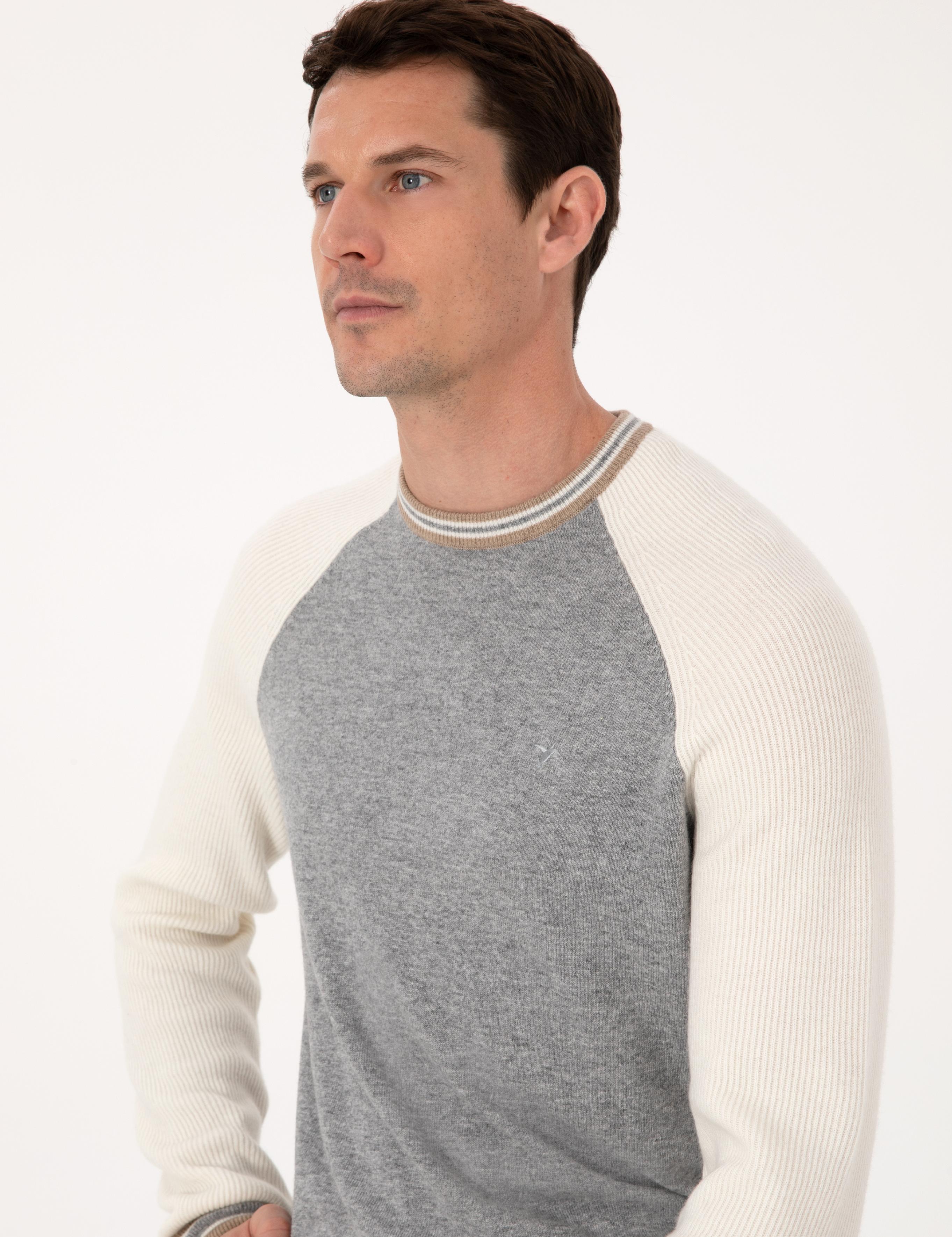 Açık Gri Slim Fit Kazak - 50311903025