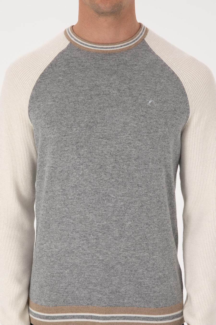Açık Gri Slim Fit Kazak - 50311903025
