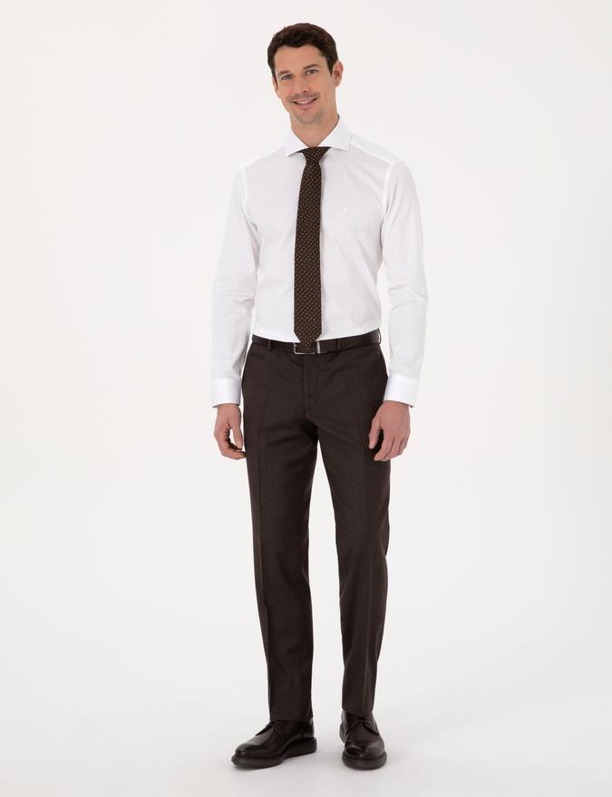 Kahverengi Slim Fit Kumaş Pantolon