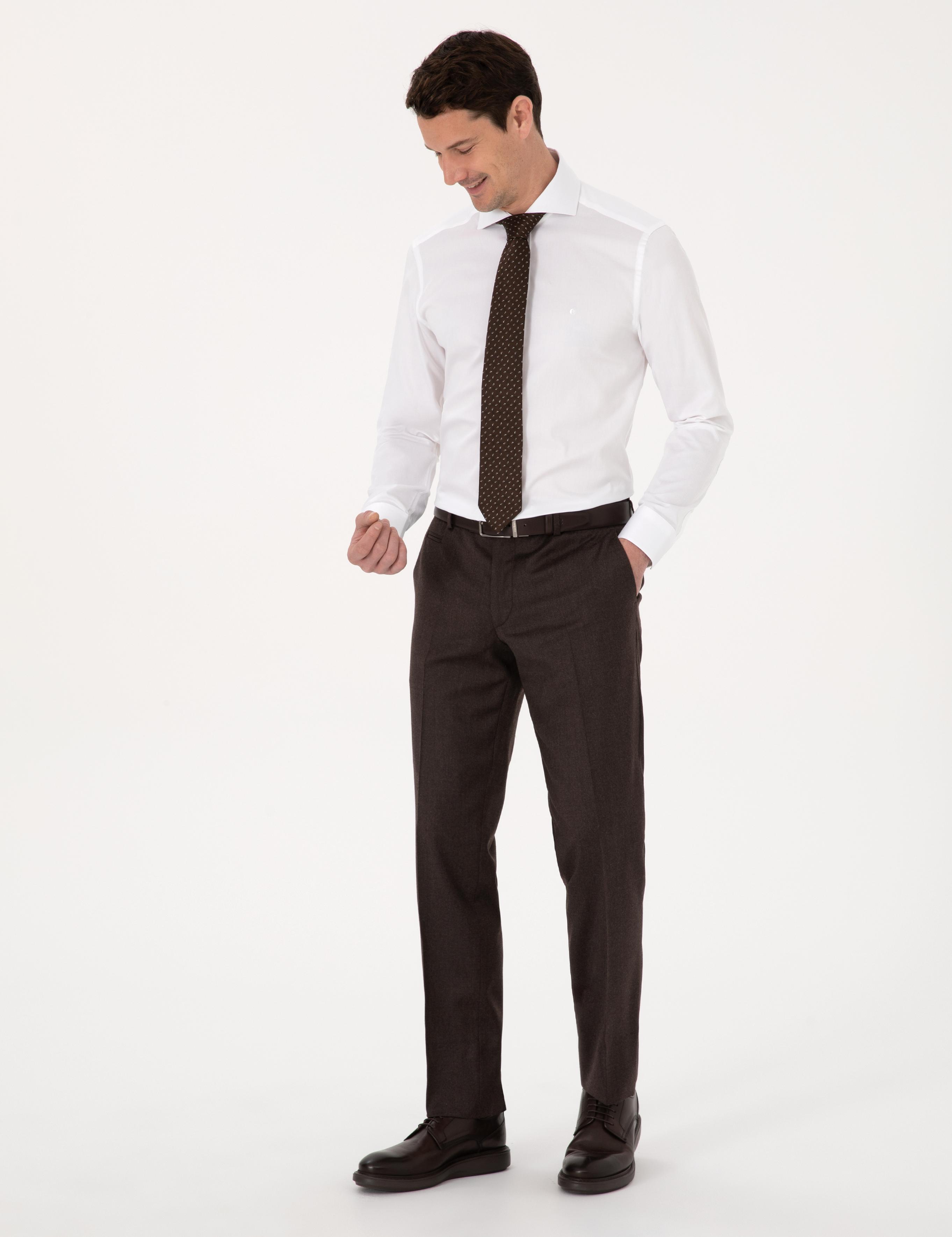 Kahverengi Slim Fit Kumaş Pantolon - 50310020046
