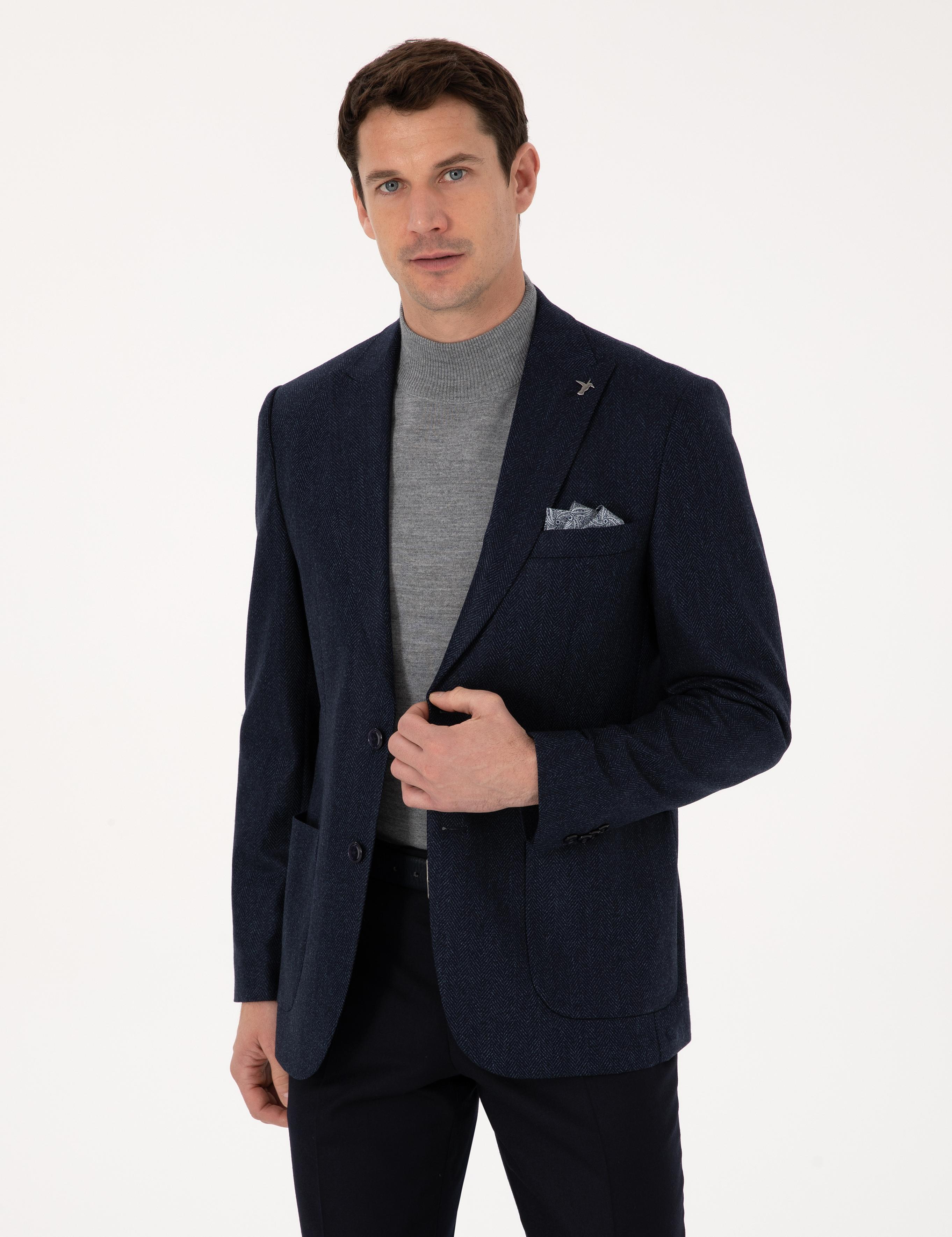Lacivert Slim Fit Ceket - 50310760110