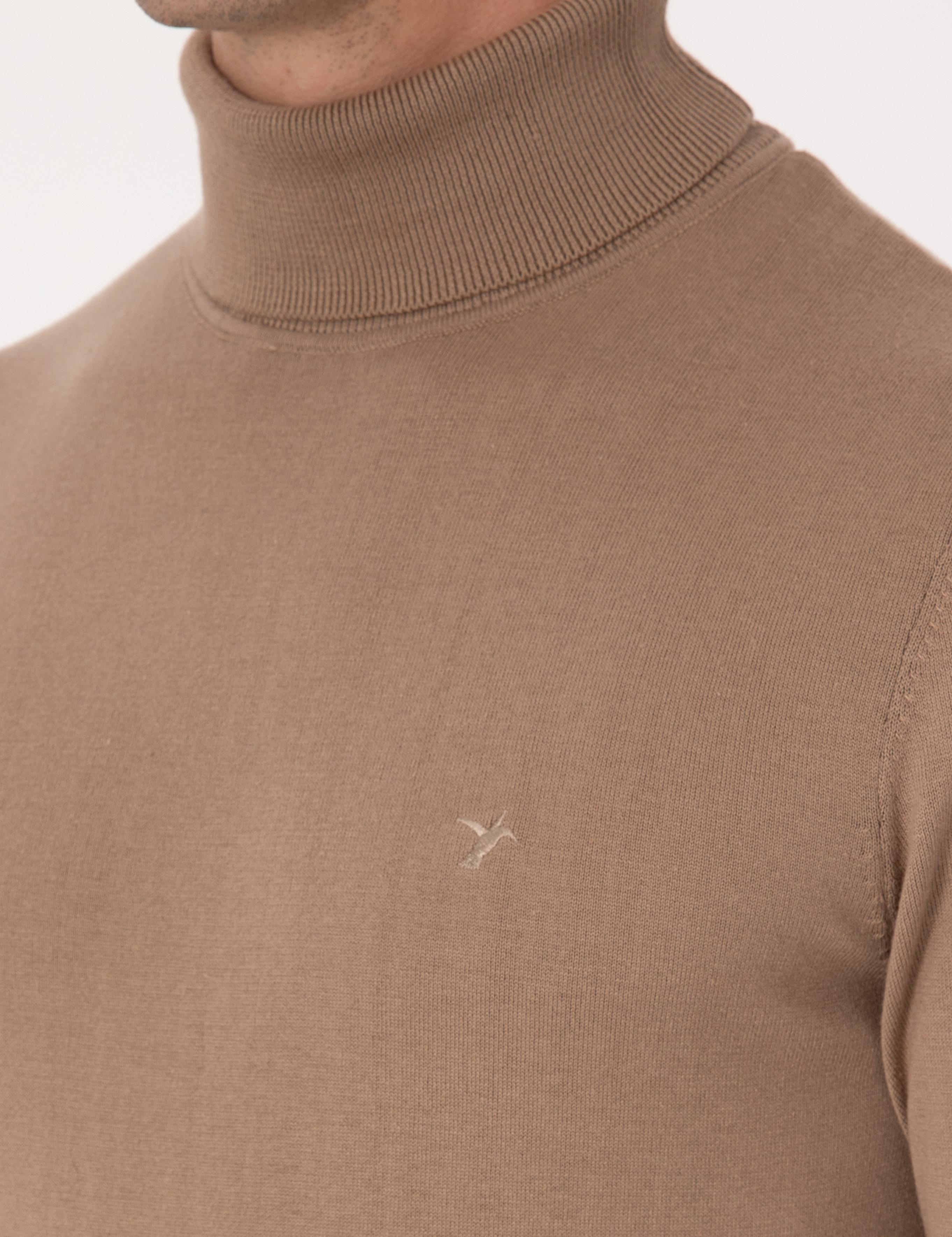 Camel Slim Fit Pamuk Karışımlı Balıkçı Yaka Triko Kazak - 50318678033