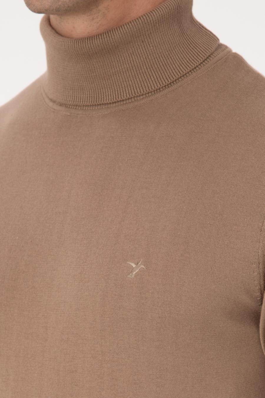 Camel Slim Fit Pamuk Karışımlı Balıkçı Yaka Triko Kazak - 50318678033