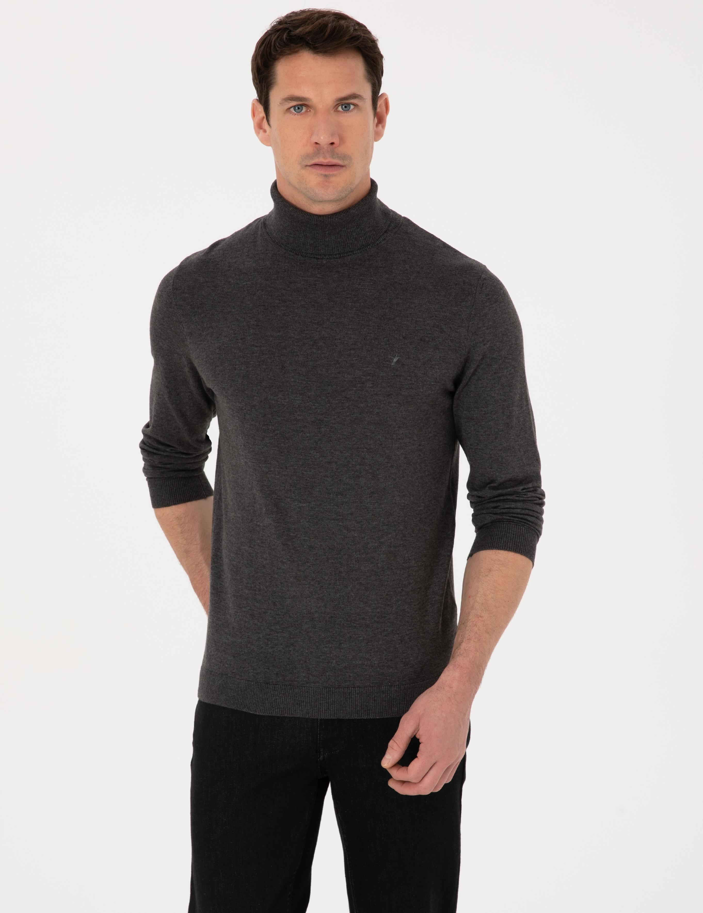 Füme Slim Fit Pamuk Karışımlı Balıkçı Yaka Basic Triko Kazak - 50318678028