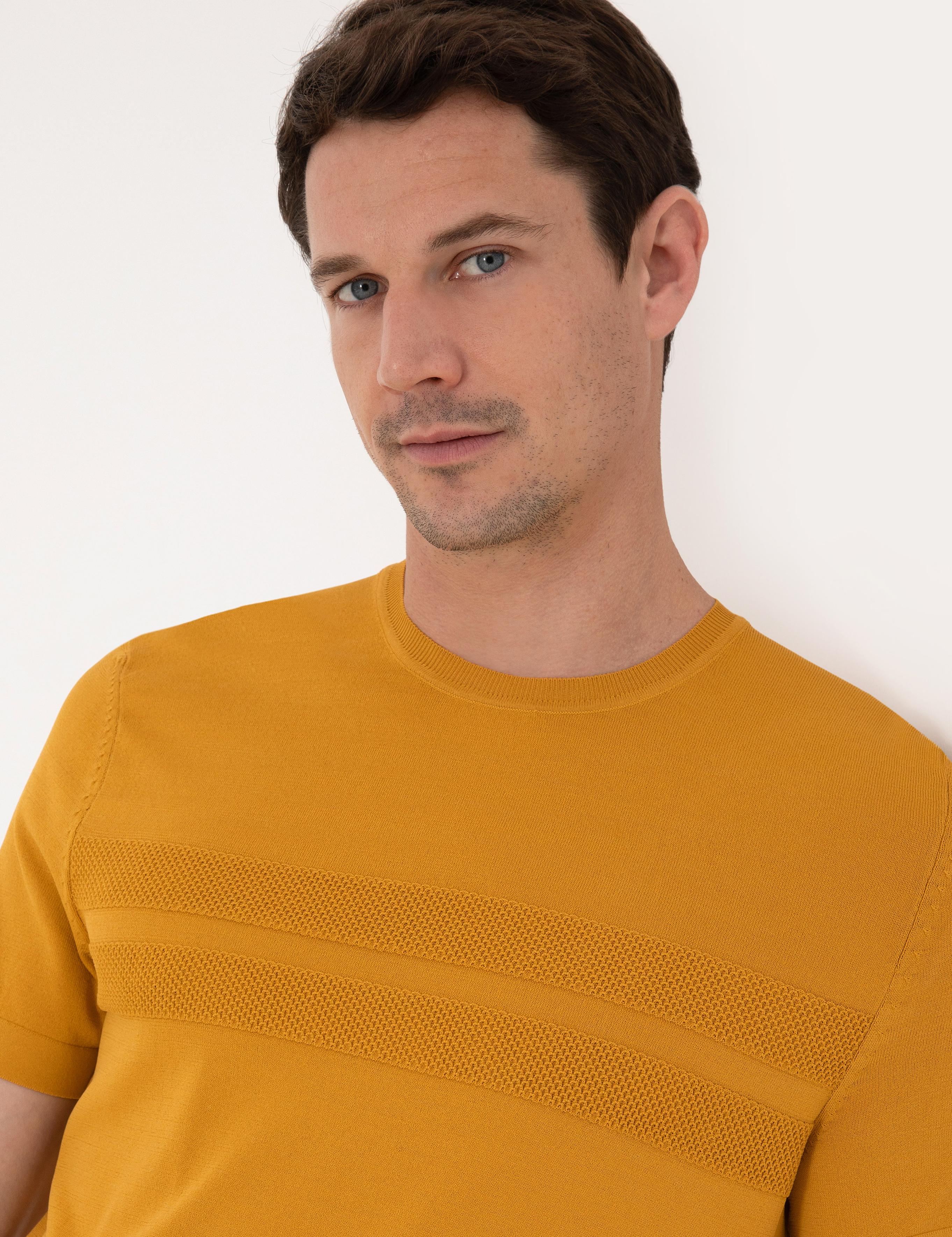 Hardal Slim Fit Bisiklet Yaka Triko T-shirt - 50311875029