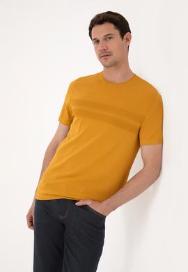 Hardal Slim Fit Bisiklet Yaka Triko T-shirt
