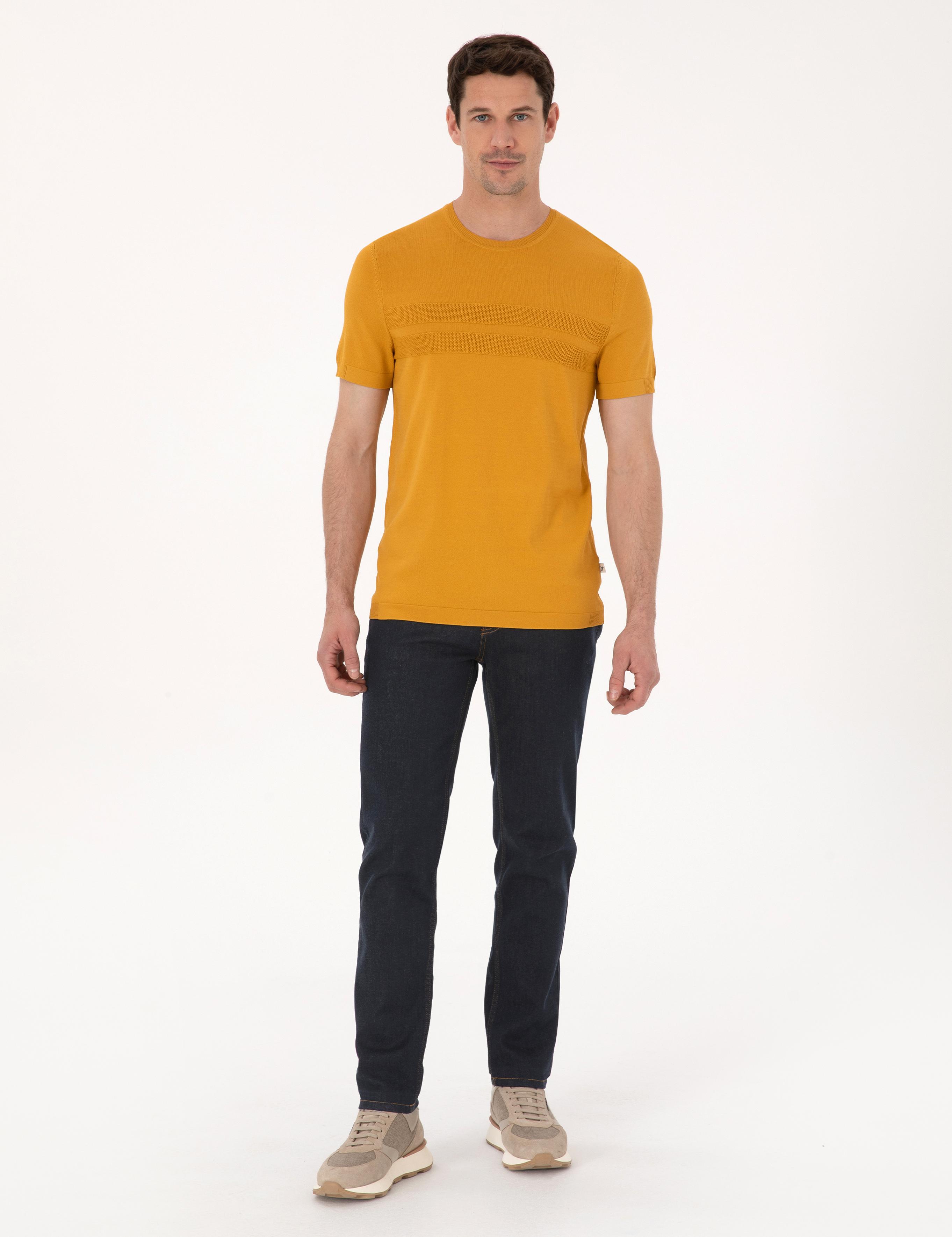 Hardal Slim Fit Bisiklet Yaka Triko T-shirt - 50311875029