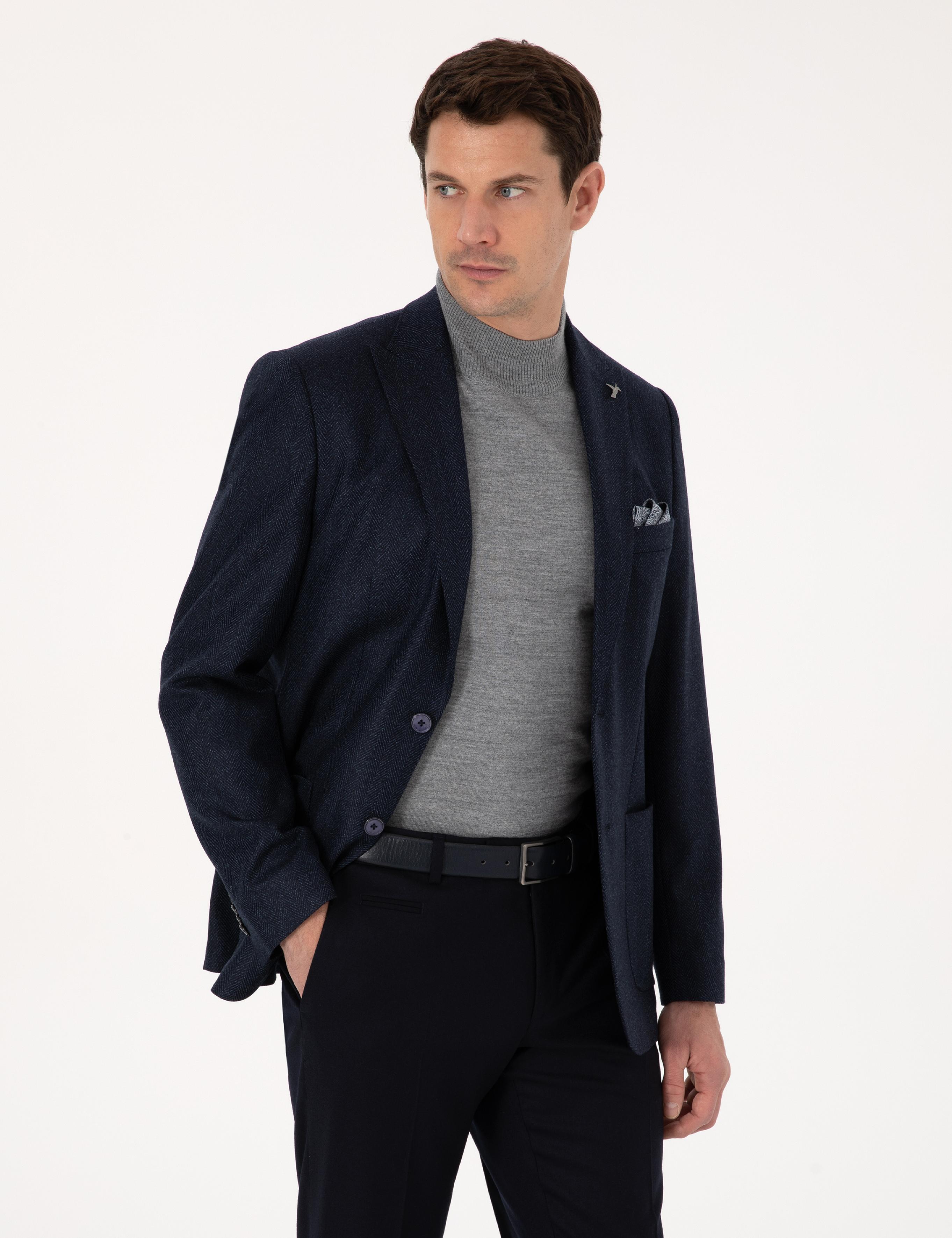 Lacivert Slim Fit Ceket - 50310760110