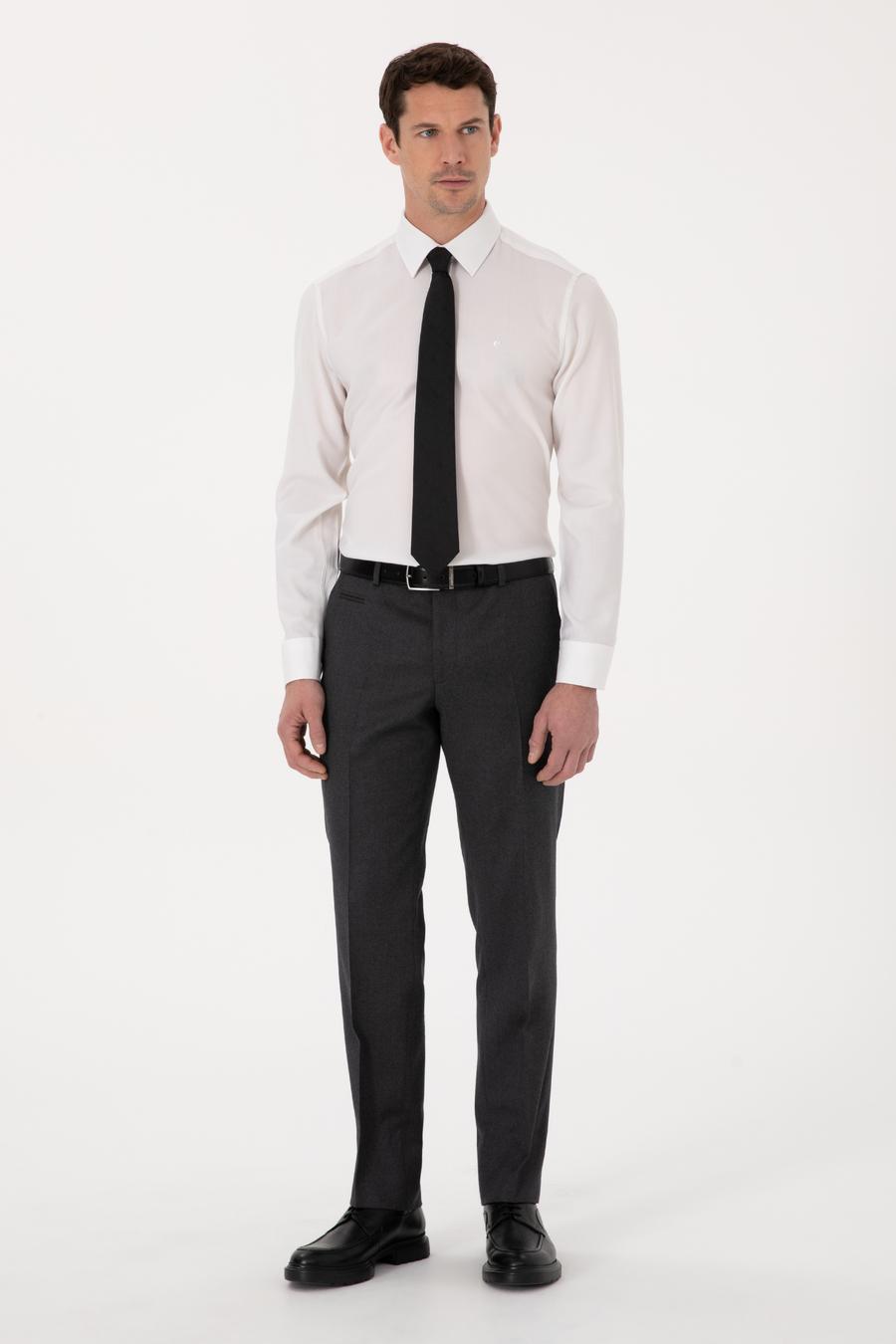 Beyaz Slim Fit Uzun Kollu Gömlek - 50310514069